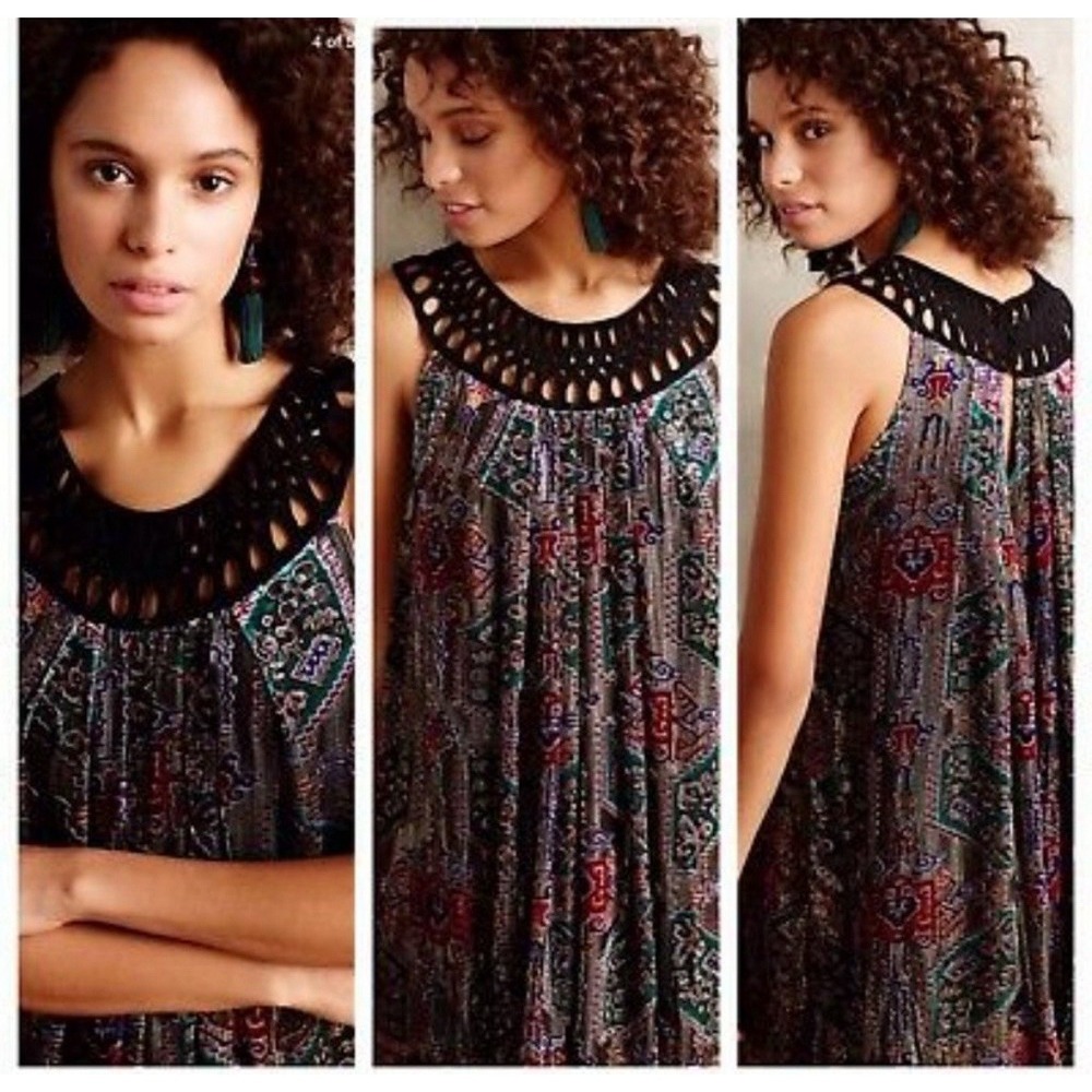 Anthropologie Moulinette Soeurs Women's Linnea Silk Velvet Mini Dress‎ XS $228